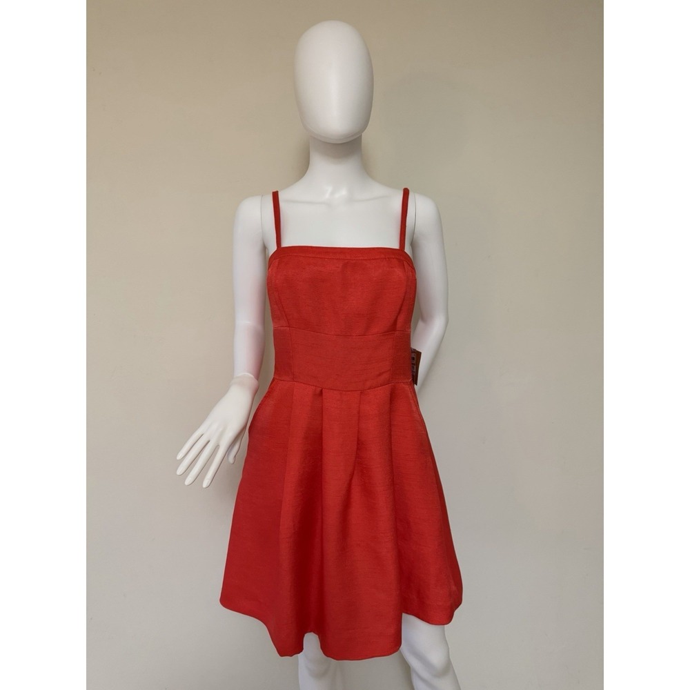 NWT RACHEL BY RACHEL ROY RED DRESS SQUARE NECKLINE SPAGHETTI STRAPS SIZE 6